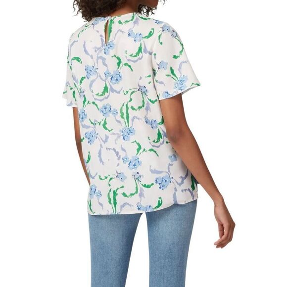 Prabal Gurung Cream Brushstroke Floral Blouse Top - Picture 5 of 8